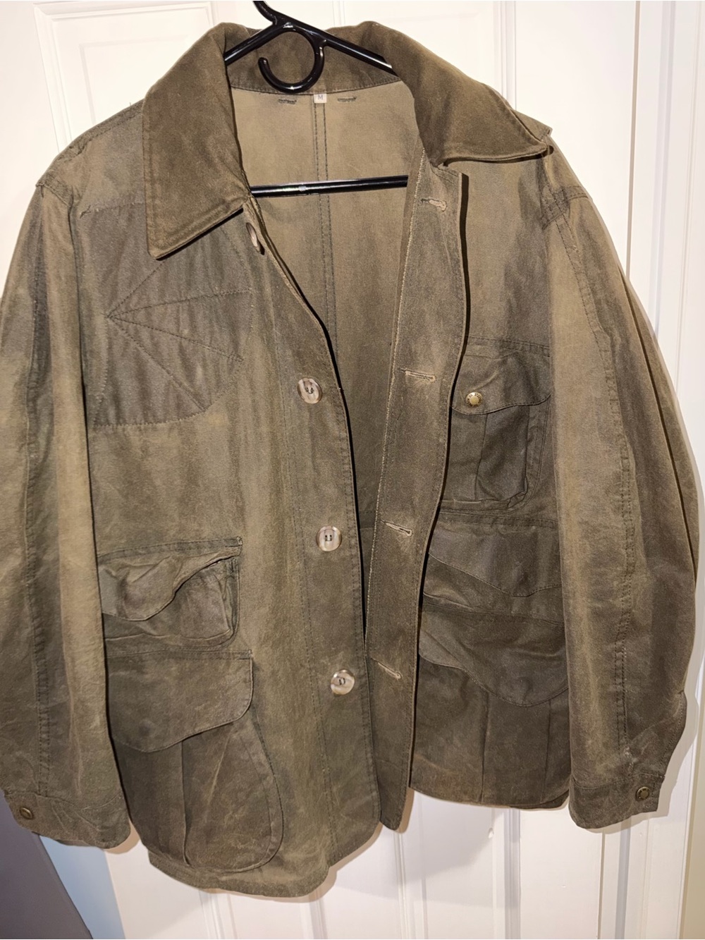 Vintage Filson Style 462 Oil Finish Tin Cloth Hunting Jacket Waxed Canvas USA - Picture 3 of 13